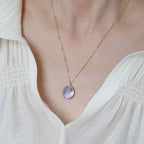 Tulip Flower Green Gold Brass Anti Tarnish Necklace Pendant Chain Bulk
