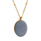 Tulip Flower Green Gold Brass Anti Tarnish Necklace Pendant Chain Bulk
