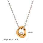 Heart Pearl 18K Gold Silver Stainless Steel Anti Tarnish Necklace Pendant Chain For Women