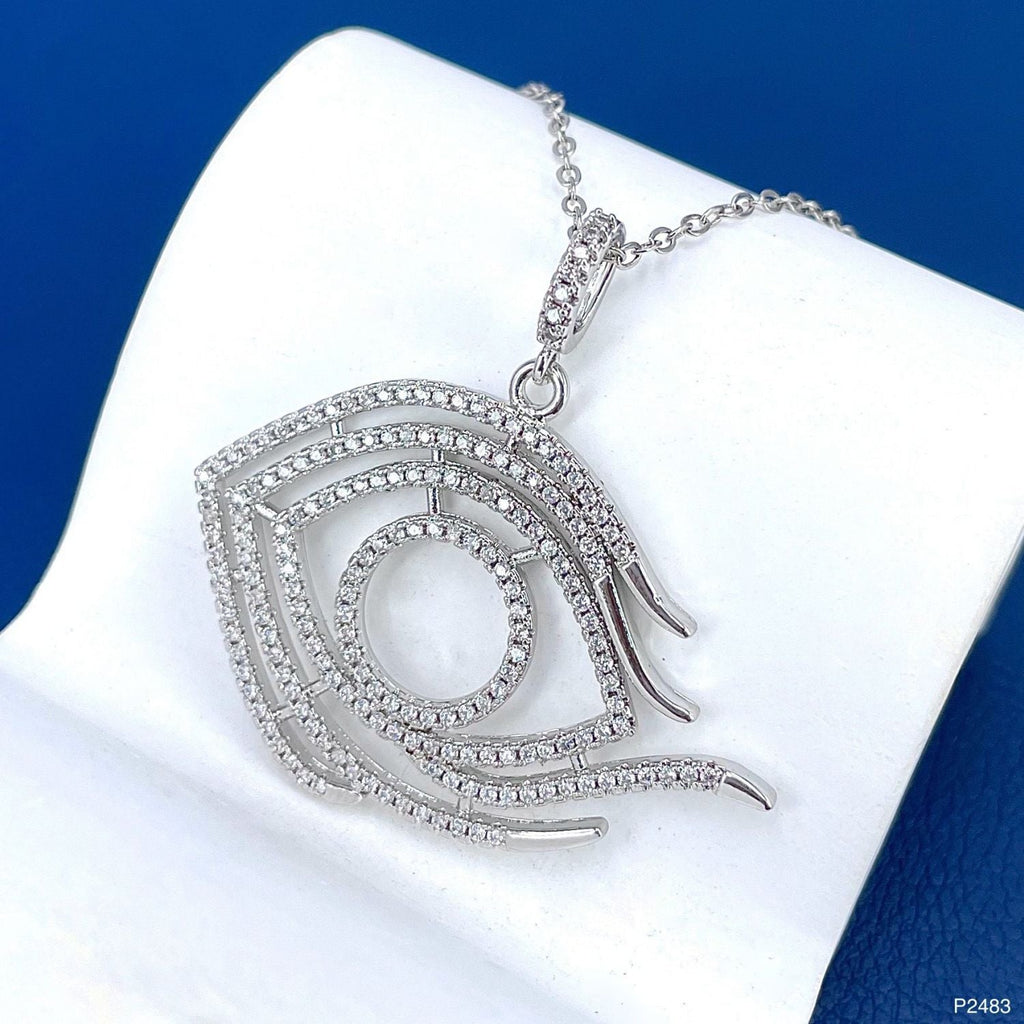 Big Fish Evil Eye 18K Gold CZ Anti Tarnish Necklace Pendant Chain Bulk