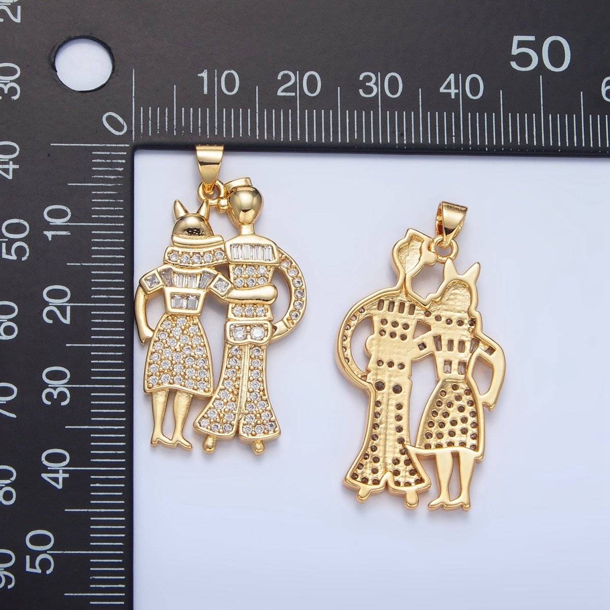Love Couple Cubic Zirconia 18K Gold Anti Tarnish Pendant Chain Bulk