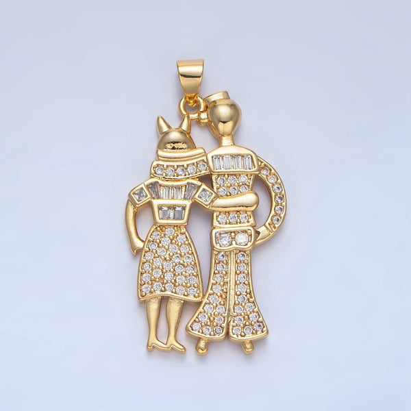 Love Couple Cubic Zirconia 18K Gold Anti Tarnish Pendant Chain Bulk Secondary image