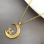 Crescent Love Couple CZ 18K Gold Anti Tarnish Pendant Chain Bulk