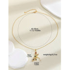 Exquisite Dragonfly Cubic Zirconia Crystal Multicolour 18K Gold Anti Tarnish Pendant Chain For Women