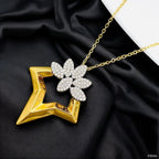 Star Leaf CZ 18K Gold Silver Anti Tarnish Pendant Chain Bulk