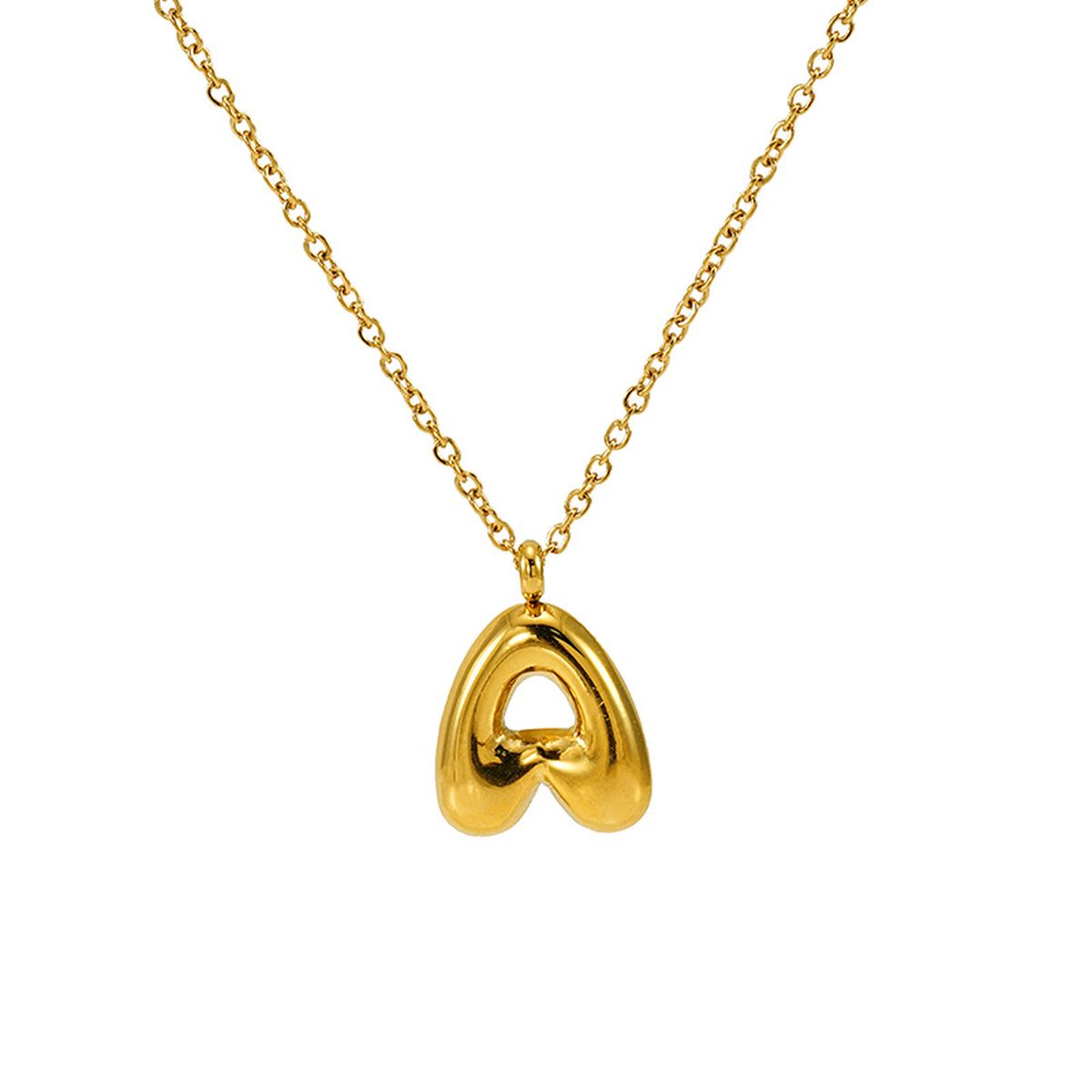 Customized Personalized Bold Initial Letter A 18K Gold Stainless Steel Penda80nt Chain For Women Secondary image