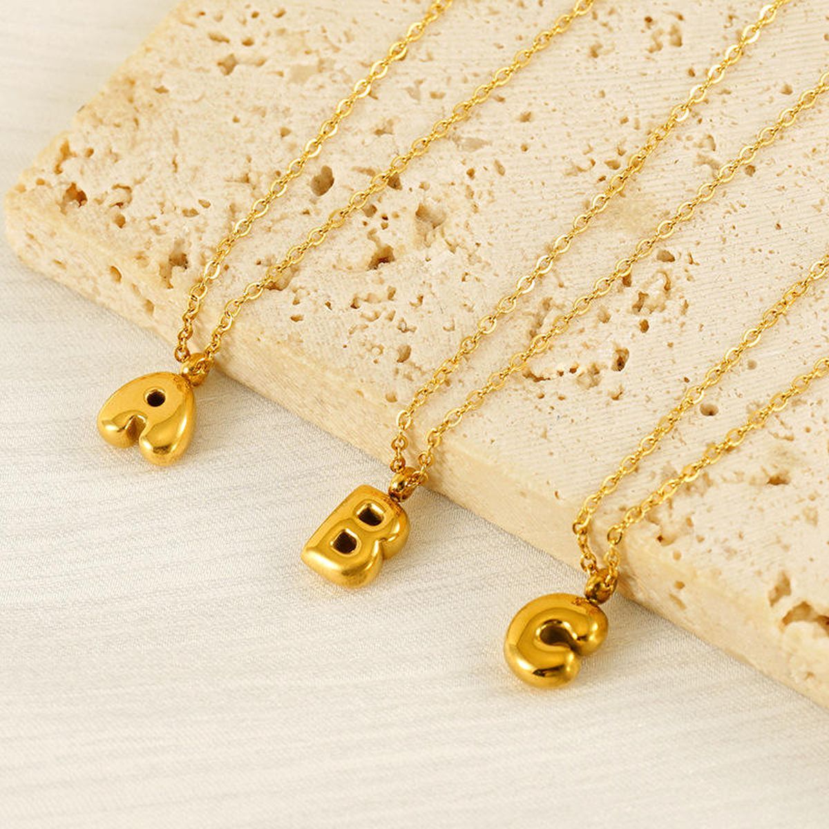 Customized Personalized Bold Initial Letter A 18K Gold Stainless Steel Penda80nt Chain For Women Main image