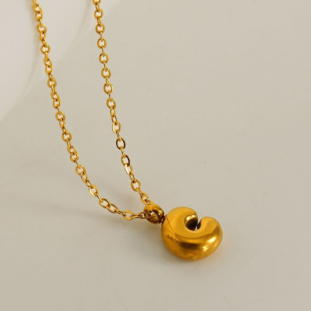 Customized Personalized Bold Initial Letter A 18K Gold Stainless Steel Penda80nt Chain For Women