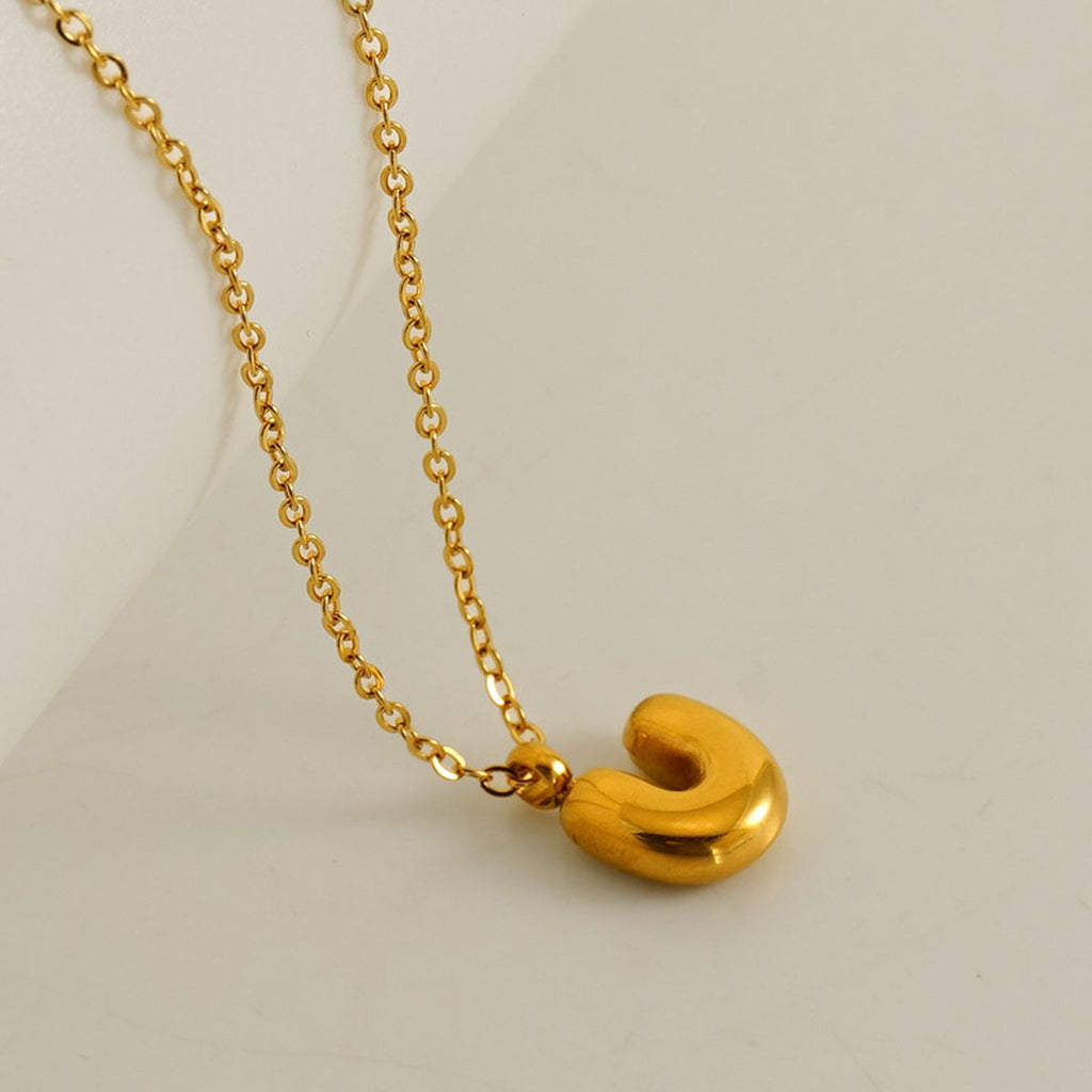 Customized Personalized Bold Initial Letter A 18K Gold Stainless Steel Penda80nt Chain For Women