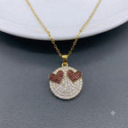 Love Heart Cubic Zirconia Gold plated anti tarnish Pendant chain For women