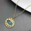 Dented Evil Eye CZ Crystal Green Gold Anti Tarnish Pendant Chain Bulk