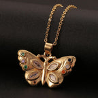 Butterfly Cubic Zirconia Gold plated anti tarnish Pendant chain For women