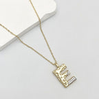 Initial Alphabets Letter A Cubic Zirconia 18K Gold Silver Anti Tarnish Pendant Chain For Women