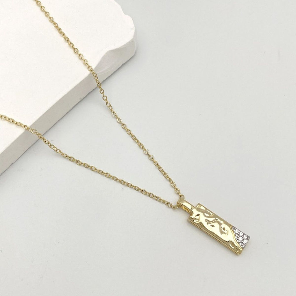 Initial Alphabets Letter A Cubic Zirconia 18K Gold Silver Anti Tarnish Pendant Chain For Women