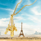 Eiffel Tower CZ Mother Of Pearl Gold Anti Tarnish Pendant Chain Bulk