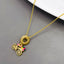 Tiny Cycle Enamel Pink 18K Gold Anti Tarnish Pendant Chain Kids Bulk