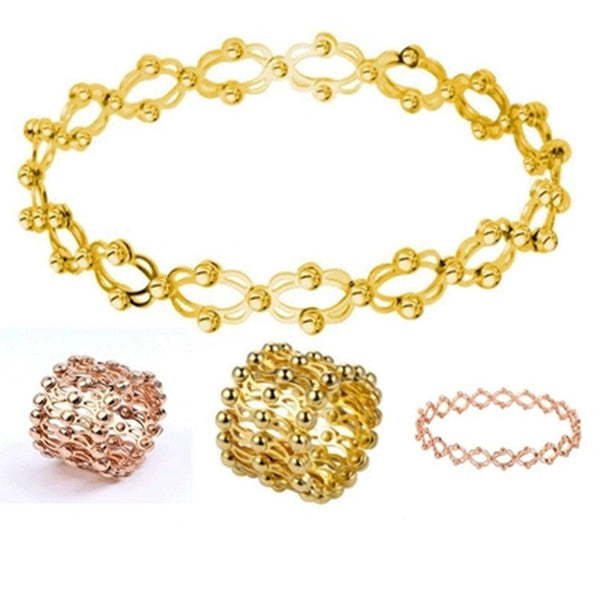 Gold Silver Rose Gold Anti Tarnish Stretchable Bracelet Cum Ring Bulk Main image