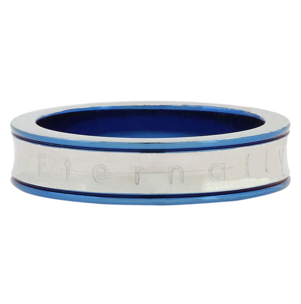 Neon Blue Eternally Yours Tungsten Wedding Engagement Band Ring For Men