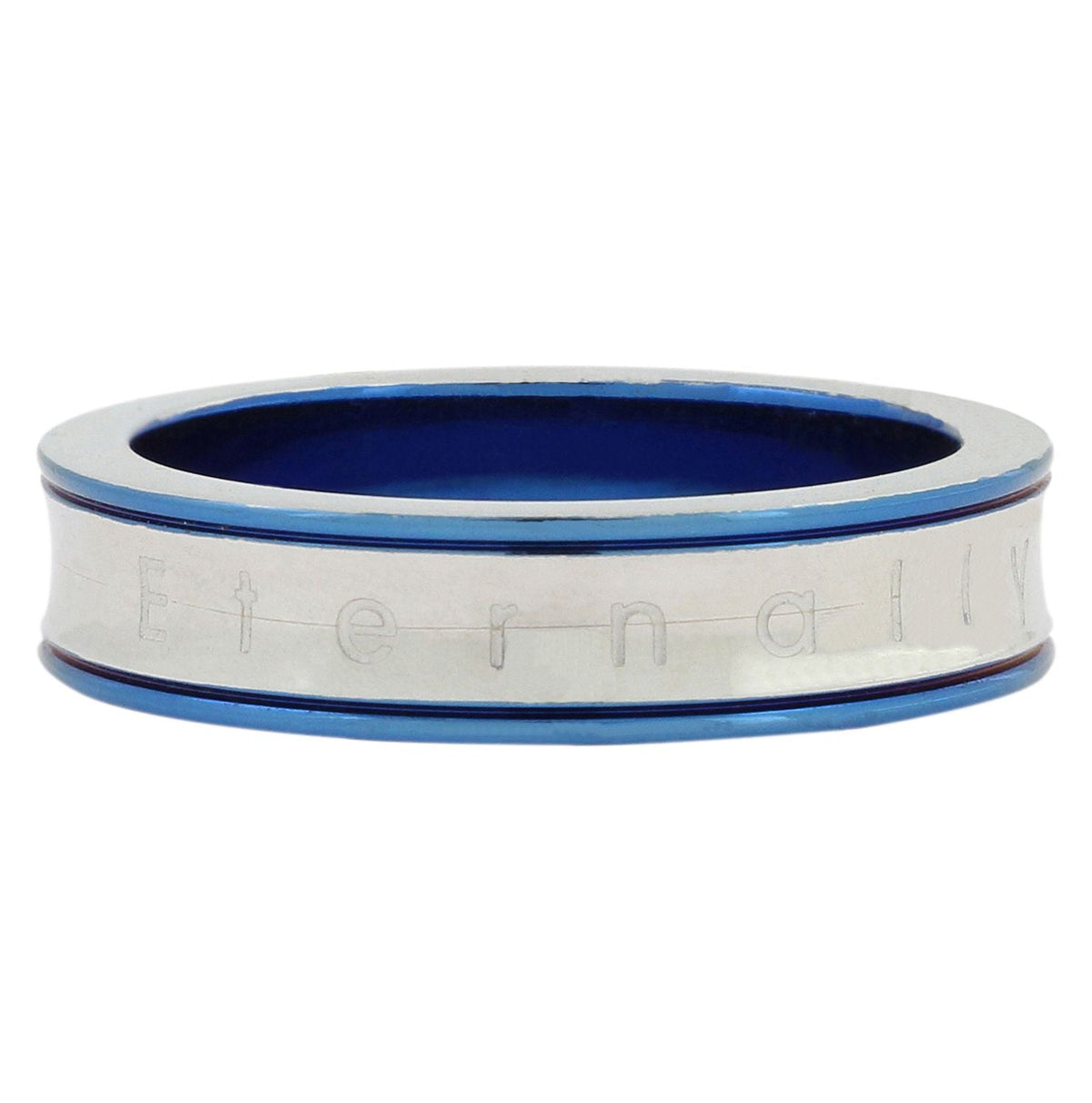Neon Blue Eternally Yours Tungsten Wedding Engagement Band Ring For Men