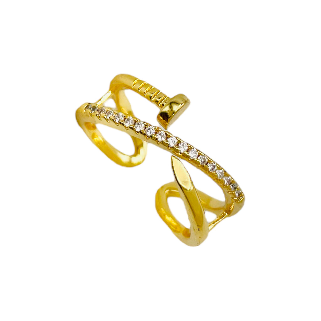 Screw Gold American Diamond Ring For Women Bulk
