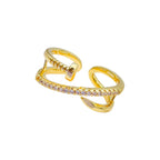 Screw Gold American Diamond Ring For Women Bulk