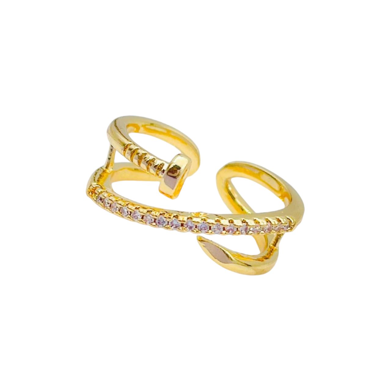 Screw Gold American Diamond Ring For Women Bulk