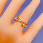 Screw Gold American Diamond Ring For Women Bulk