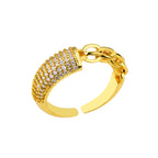 Stylish Curb Gold Copper Adjustable Ring For Women Bulk