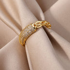 Stylish Curb Gold Copper Adjustable Ring For Women Bulk