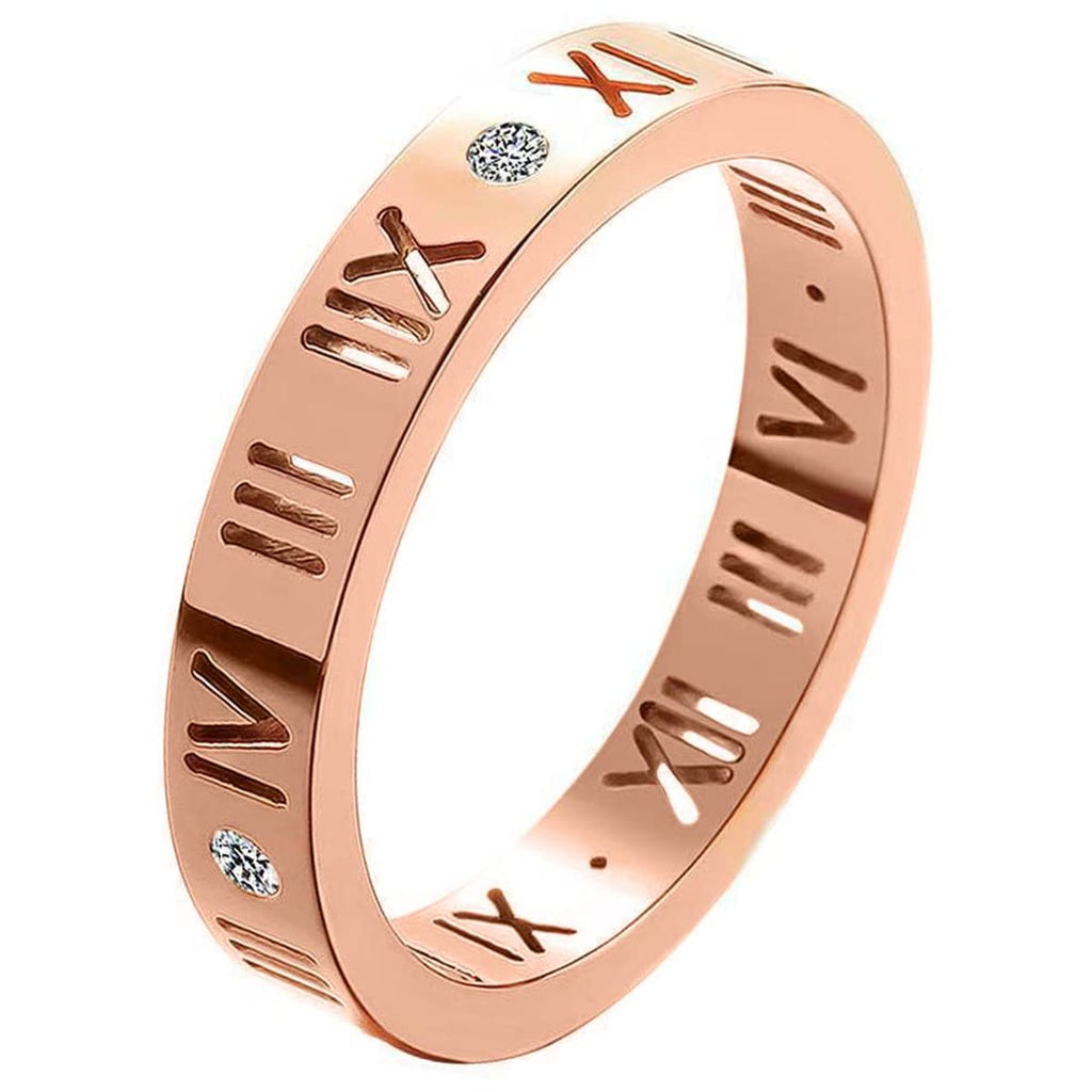 Roman Rose Gold Band Ring For Women Rose Gold Bulk