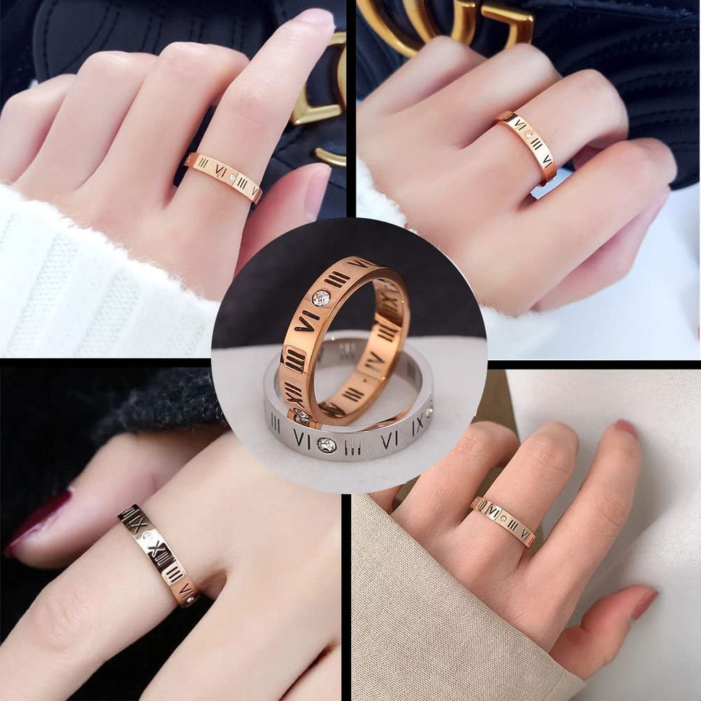 Roman Rose Gold Band Ring For Women Rose Gold Bulk