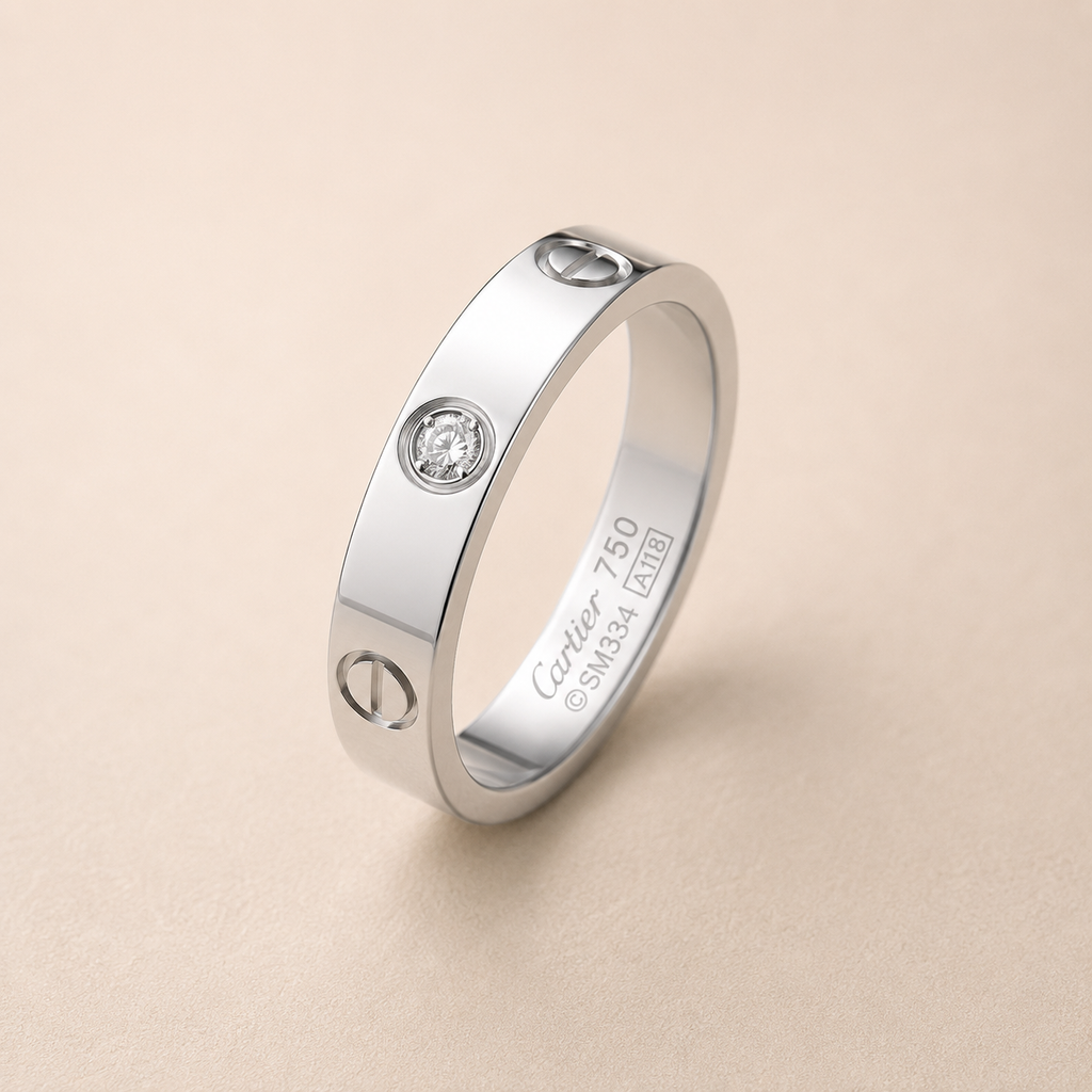 Screw Stainless Steel Silver Cubic Zirconia Band Ring For Women Bulk
