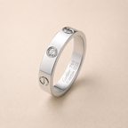 Screw Stainless Steel Silver Cubic Zirconia Band Ring For Women Bulk