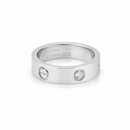 Screw Stainless Steel Silver Cubic Zirconia Band Ring For Women Bulk