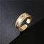 Evil Eye 18K Gold Cubic Zirconia Copper Free Size Open Ring Women Bulk