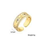Evil Eye 18K Gold Cubic Zirconia Copper Free Size Open Ring Women Bulk