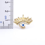 Sun Evil Eye Copper Cubic Zirconia Free Size Adjustable Ring Bulk