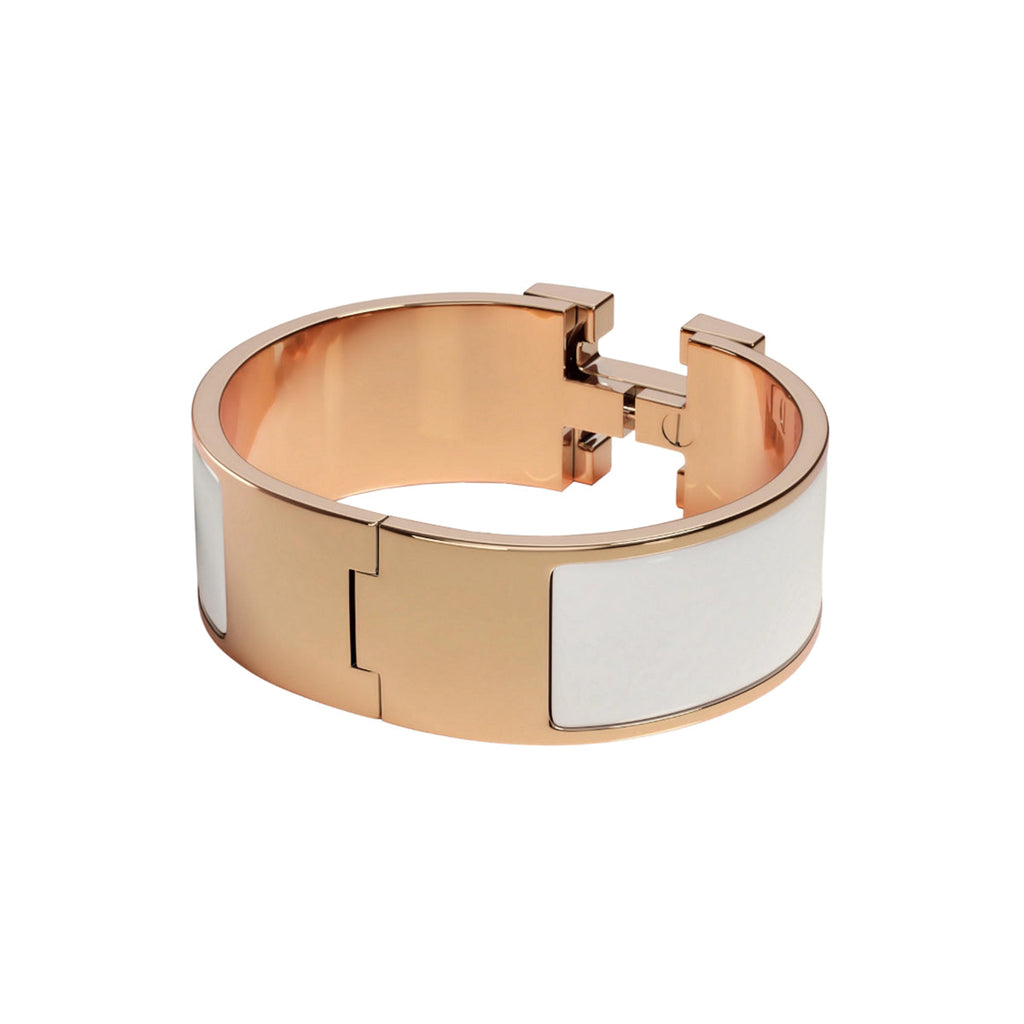 Stainless Steel White Enamel 18K Rose Gold Band Ring For Women Bulk