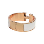 Stainless Steel White Enamel 18K Rose Gold Band Ring For Women Bulk