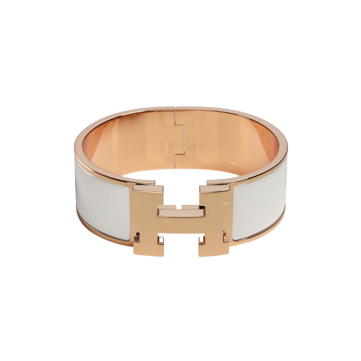 Stainless Steel White Enamel 18K Rose Gold Band Ring For Women Bulk
