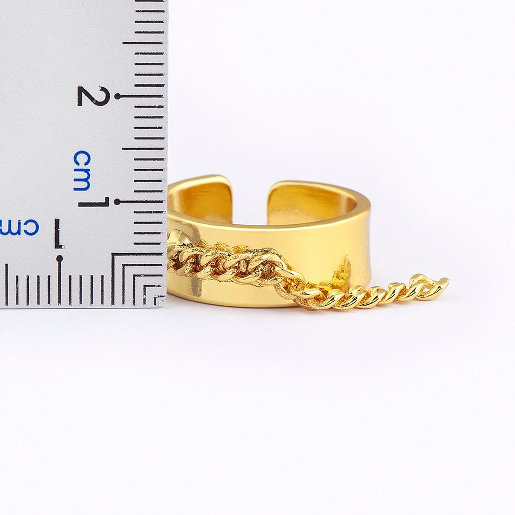 Copper Gold Curb Free Size Adjustable Band Ring For Women Bulk