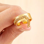 Copper Gold Curb Free Size Adjustable Band Ring For Women Bulk