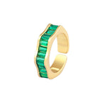 Ruby Pink Baguette Invisible Set Gold Anti Tarnish Open Back Ring Bulk