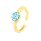 Mother Of Pearl Cubic Zirconia 18K Gold Free Size Ring For Women Bulk