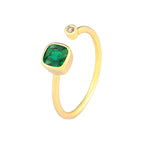 Cushion Cut CZ 18K Gold Anti Tarnish Copper Free Size Ring Bulk
