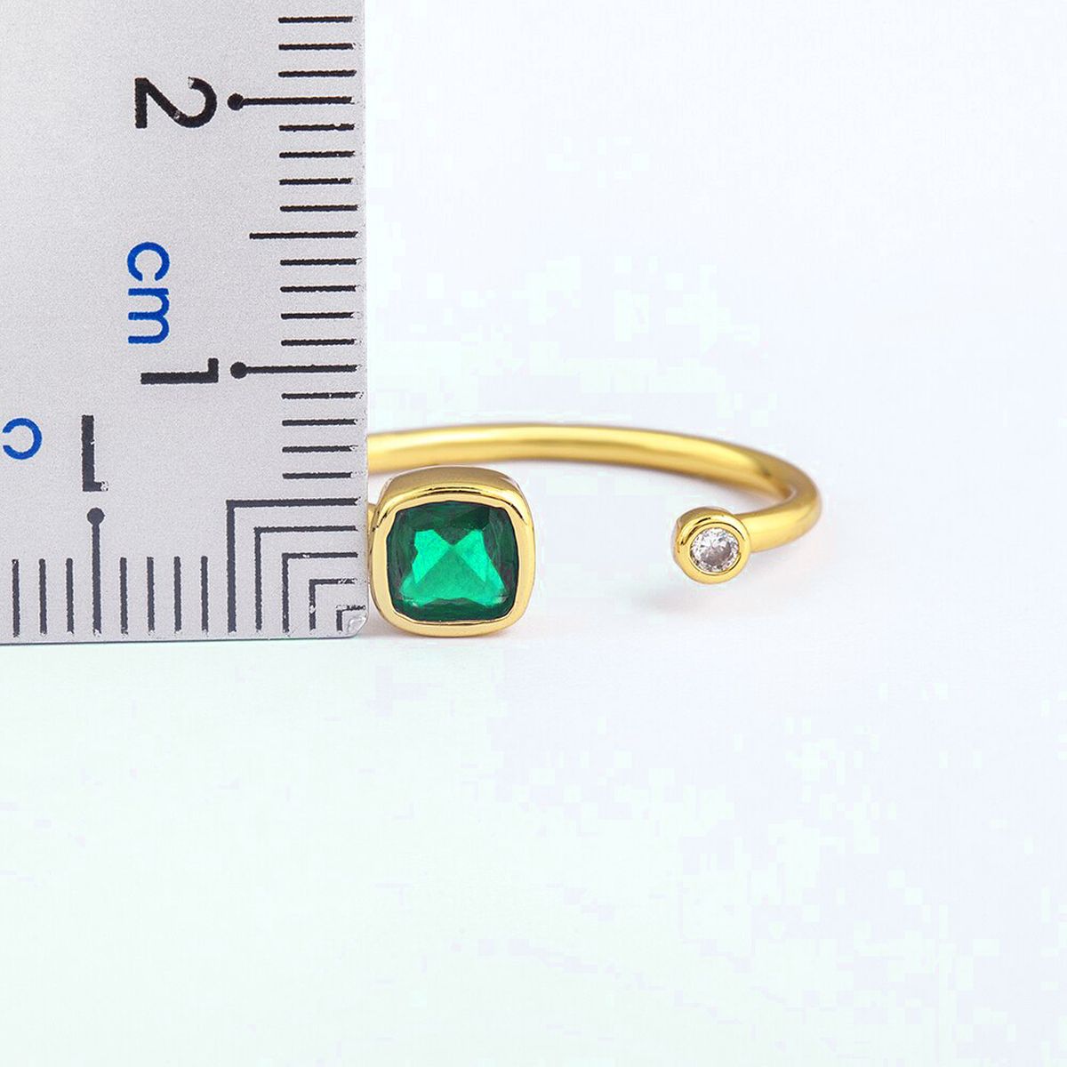 Cushion Cut CZ 18K Gold Anti Tarnish Copper Free Size Ring Bulk