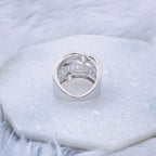 Belt Buckle Cubic Zirconia 18K Gold Copper Open Back Ring Women Bulk