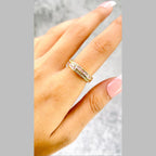 Ruby Red Copper Zig Zag Cubic Zirconia 18K Gold Open Back Ring Bulk
