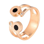 Roman Numbers Double Circle 18K Rose Gold Stainless Steel Ring Bulk