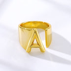 A Initial Letter Alphabet Name Hollow Chunky Gold Ring Bulk
